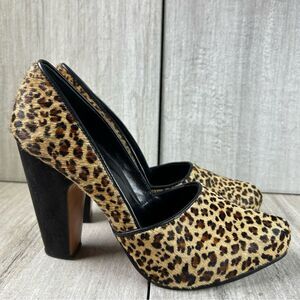 Rachel Comey Y2K Pumps Chic Heels Leopard Print Pony Hair Women's Size 6